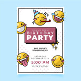 Plantable Joyful Emoji Birthday Party Invitation Card